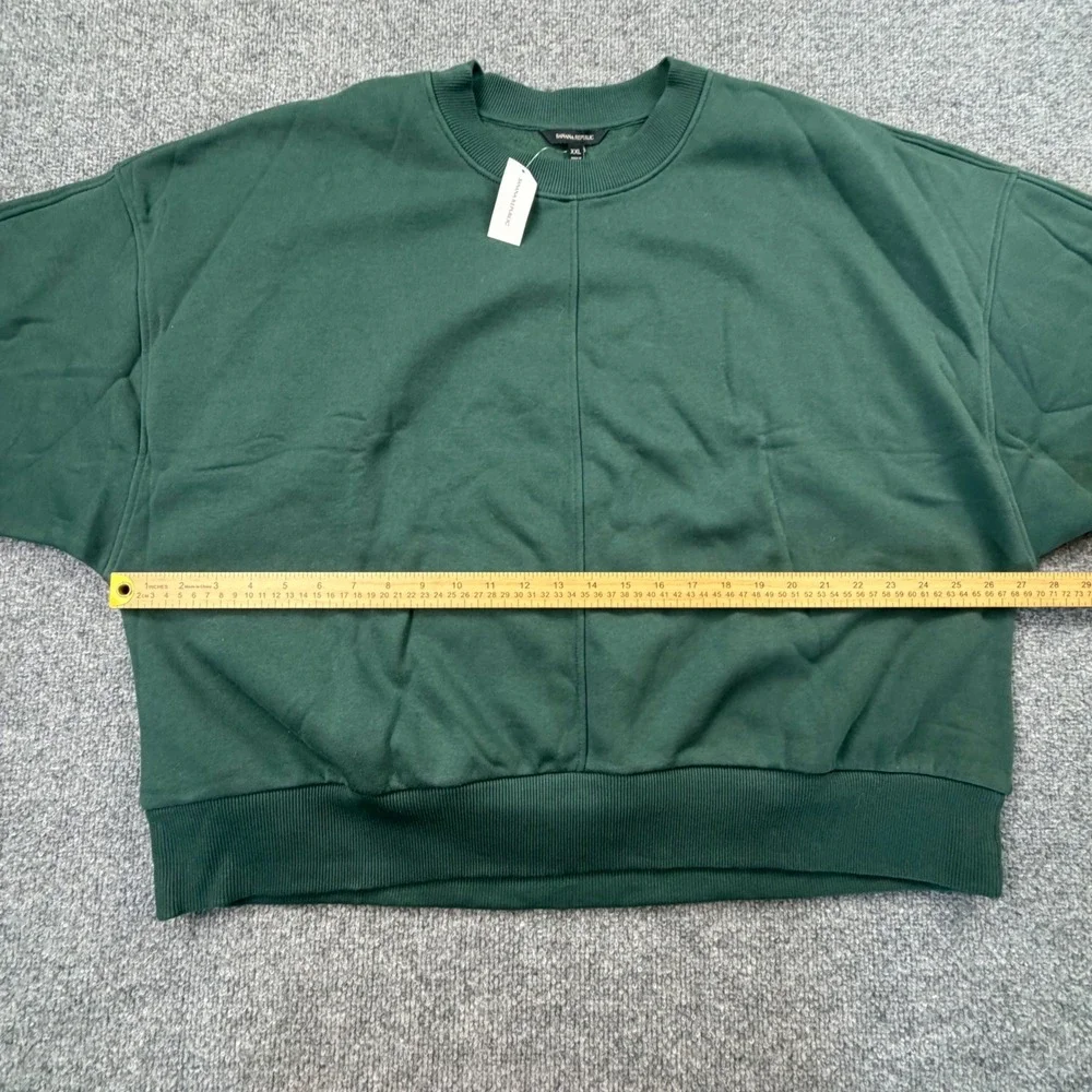 NWT Banana Republic Mens XXL Forest Green Oversized‎ Fleece Crewneck Sweatshirt